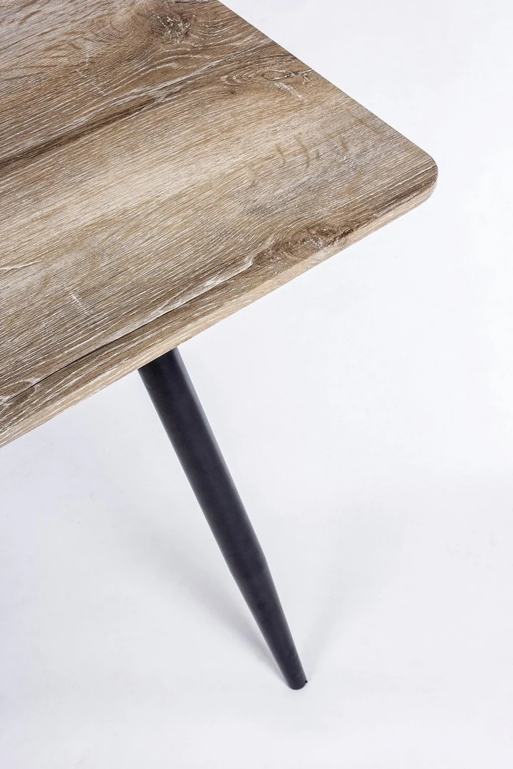 Tavolo rettangolare Omar con gambe in acciaio verniciato, piano in mdf ricoperto