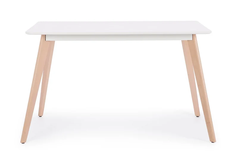 Tavolo Michelangelo con gambe in legno di faggio, piano in mdf opaco