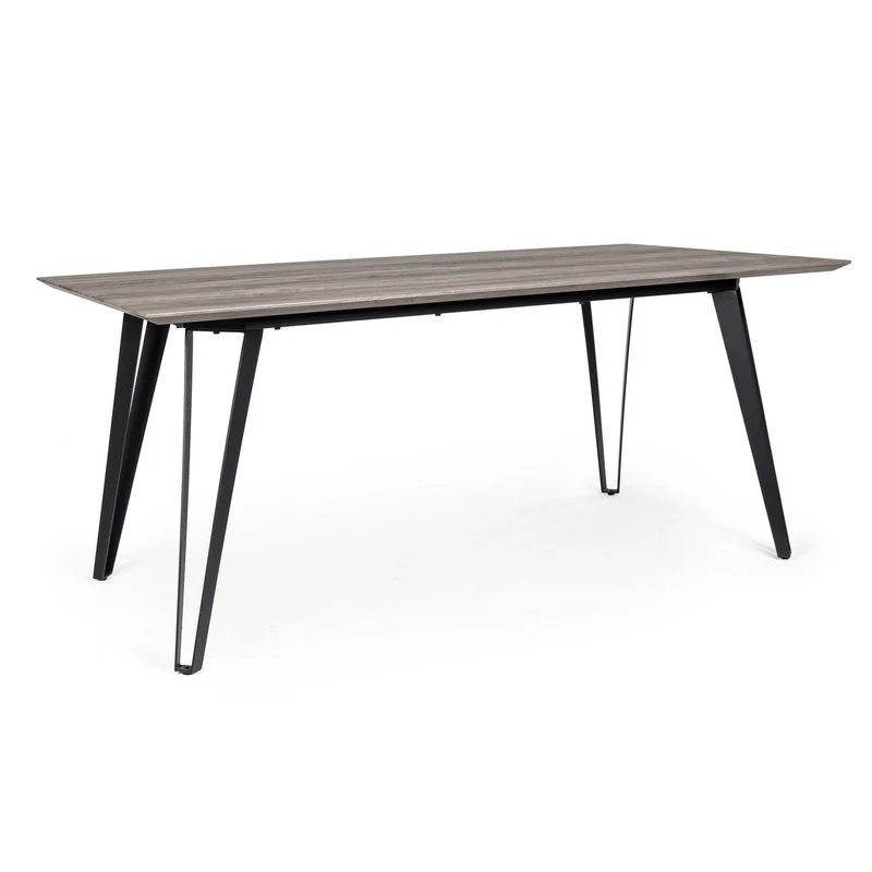 Tavolo Martin con gambe in acciaio, piano in MDF, 180 x 90 cm