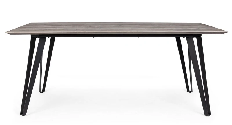 Tavolo Martin con gambe in acciaio, piano in MDF, 180 x 90 cm