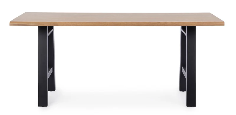 Tavolo Fred con gambe in acciaio verniciato, piano in mdf rivestito in carta melaminica 180 x 90 cm