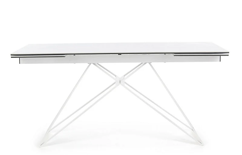 Tavolo Quasar allungabile rettangolare con piano in ceramica con supporto in vetro temperato da 160-240 x 90 cm