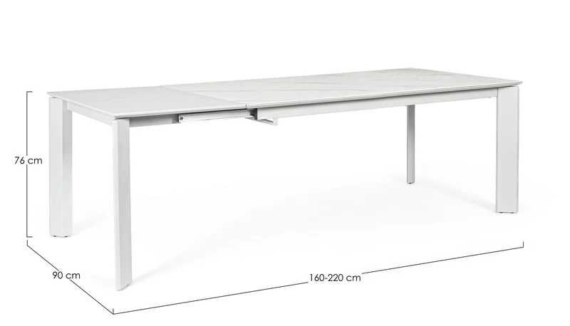 Tavolo "Briva" allungabile rettangolare con piano in ceramica e supporto in mdf