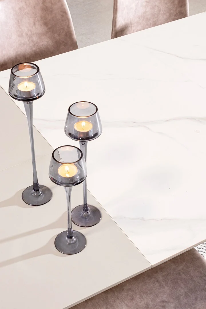 Tavolo "Briva" allungabile rettangolare con piano in ceramica e supporto in mdf