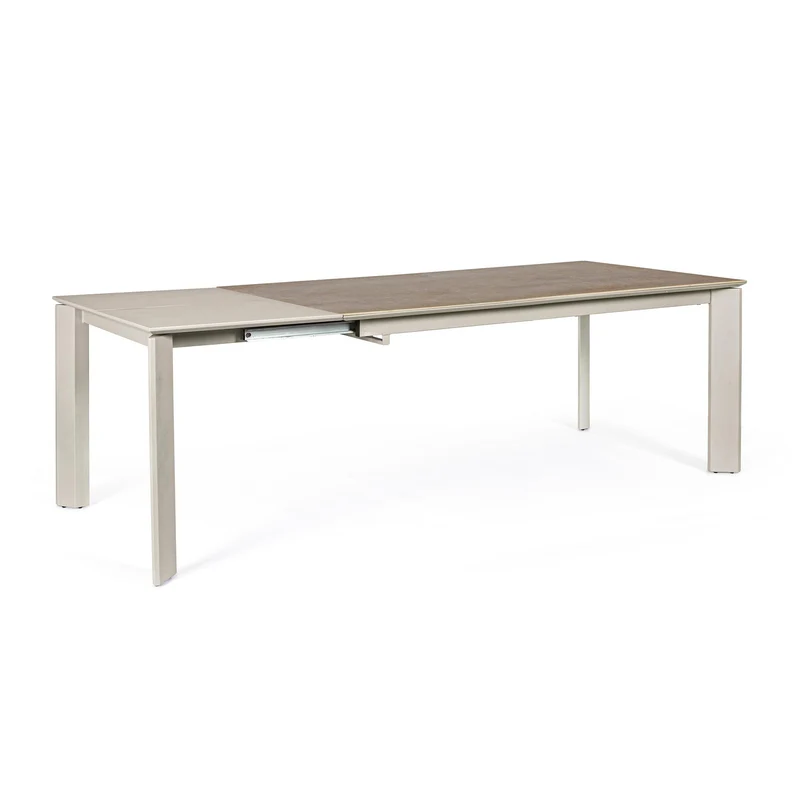 Tavolo "Briva" allungabile rettangolare con piano in ceramica e supporto in mdf