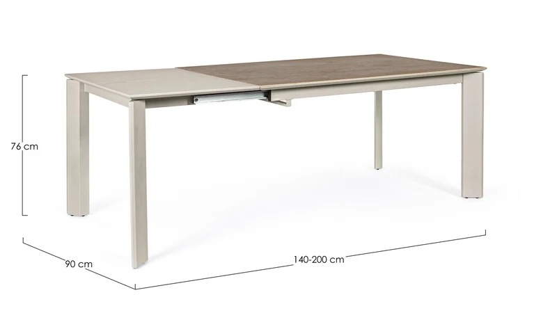 Tavolo "Briva" allungabile rettangolare con piano in ceramica e supporto in mdf