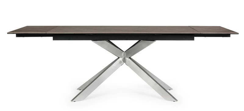 Tavolo Arzachel allungabile rettangolare con piano in ceramica con supporto in vetro temperato da 240 x 90cm