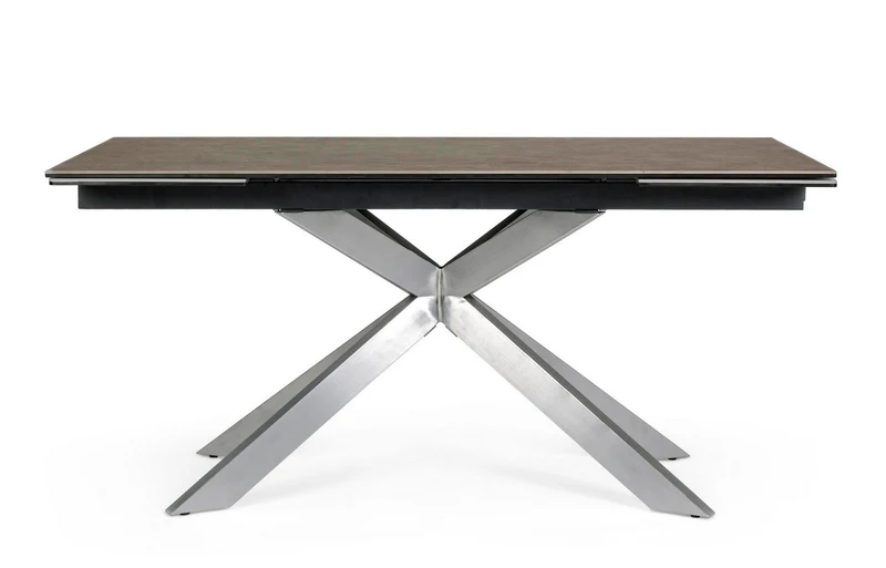 Tavolo Arzachel allungabile rettangolare con piano in ceramica con supporto in vetro temperato da 240 x 90cm