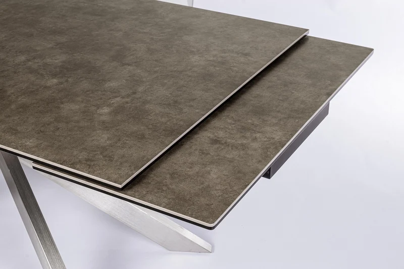 Tavolo Arzachel allungabile rettangolare con piano in ceramica con supporto in vetro temperato da 240 x 90cm