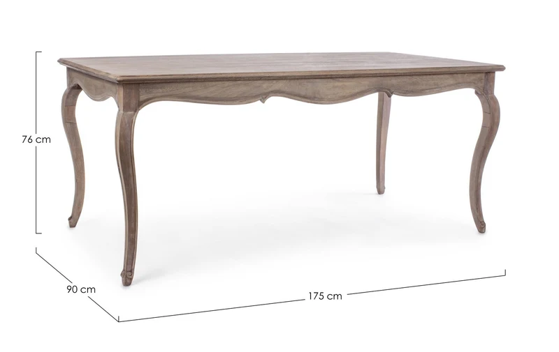 Tavolo Malika rettangolare in legno di mango finitura a base di nitrocellulosa da 175 x 90 cm