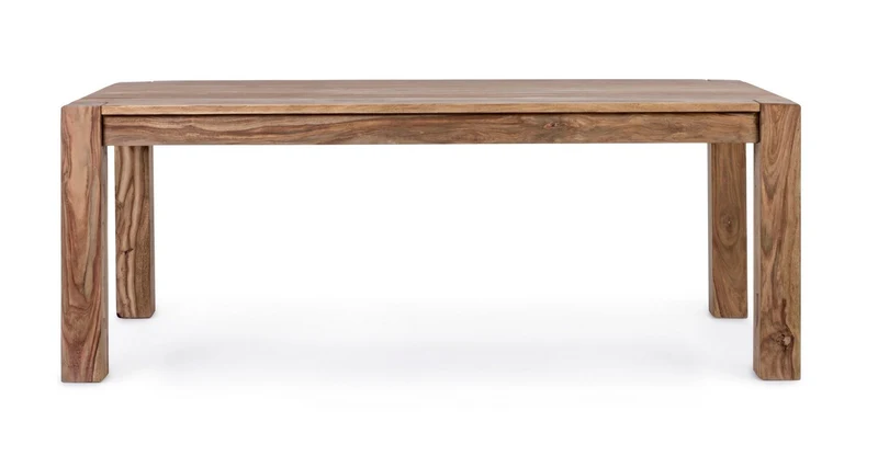 Tavolo Salford allungabile rettangolare, con gambe, piano in legno sheesham, stile design