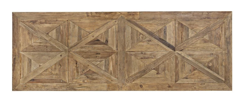 Tavolo Kaily rettangolare, con gambe, piano con lavorazione anticata a parquet, stile classico