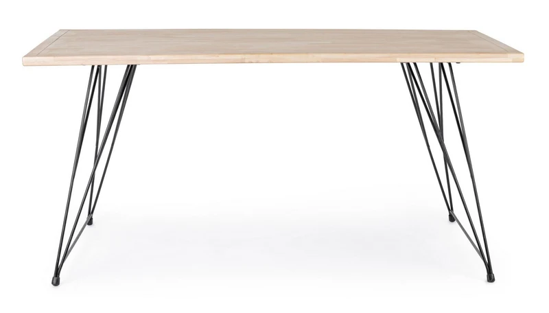 Tavolo District rettangolare, con gambe, piano in rubber wood, stile vintage