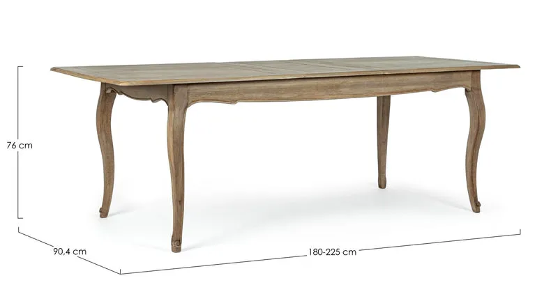 Tavolo allungabile "Domitille" rettangolare, con gambe, in legno di mango da 180-225 x 90 cm