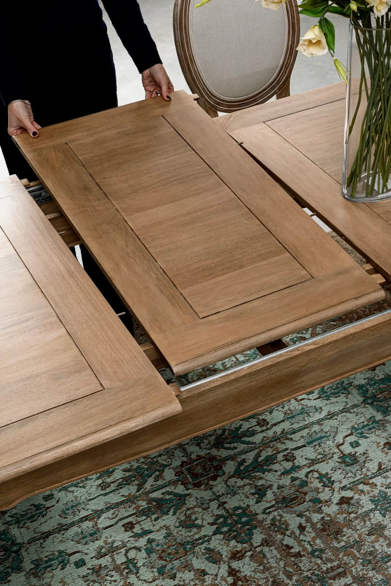 Tavolo allungabile "Domitille" rettangolare, con gambe, in legno di mango da 180-225 x 90 cm