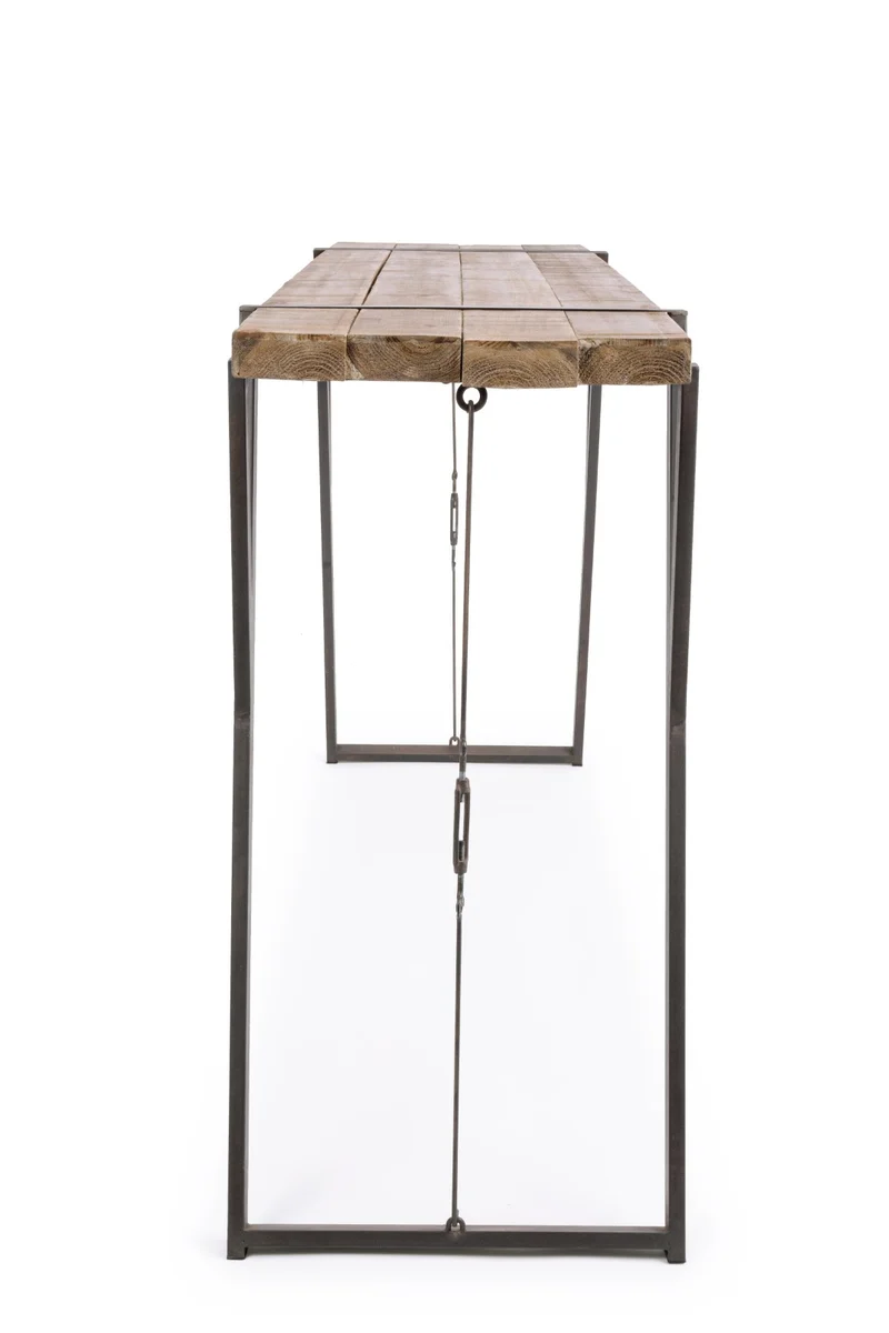 Tavolo Bar Blocks rettangolare, con gambe, in legno di abete da 200 x 54 cm