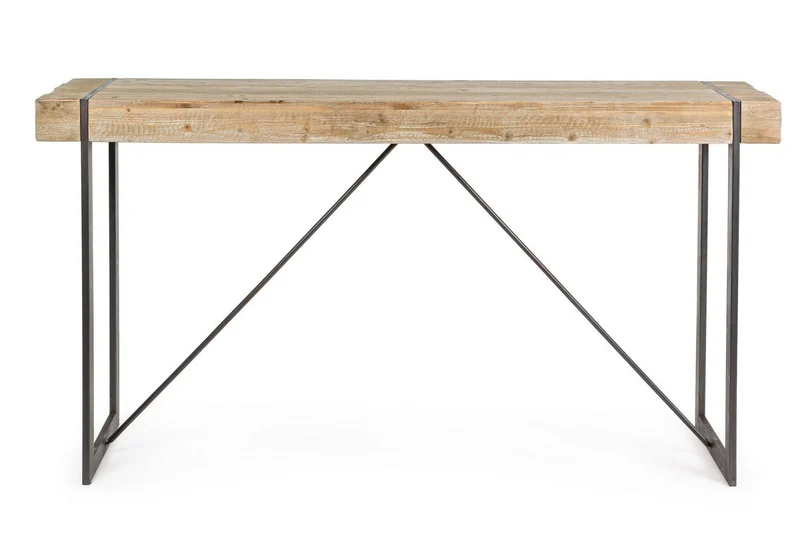 Tavolo Garrett rettangolare, con gambe, piano in legno di abete, stile industriale