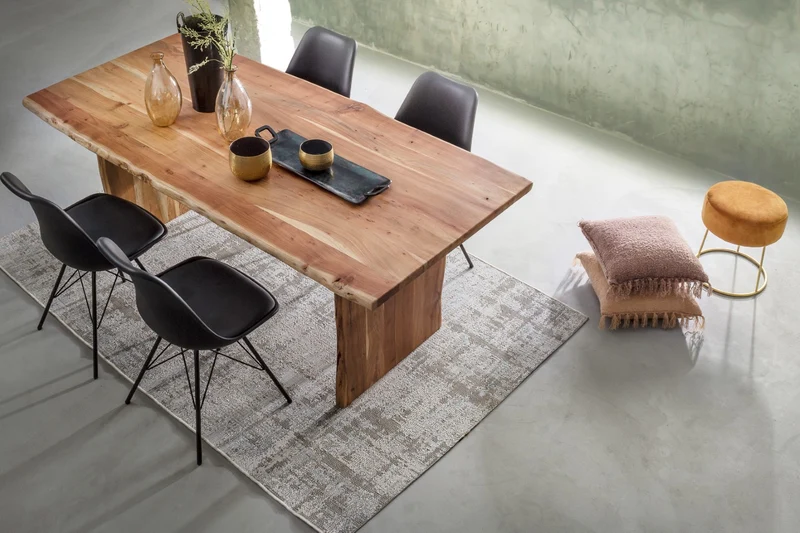 Tavolo Eneas rettangolare, con gambe, in legno di acacia da 200 x 95 cm