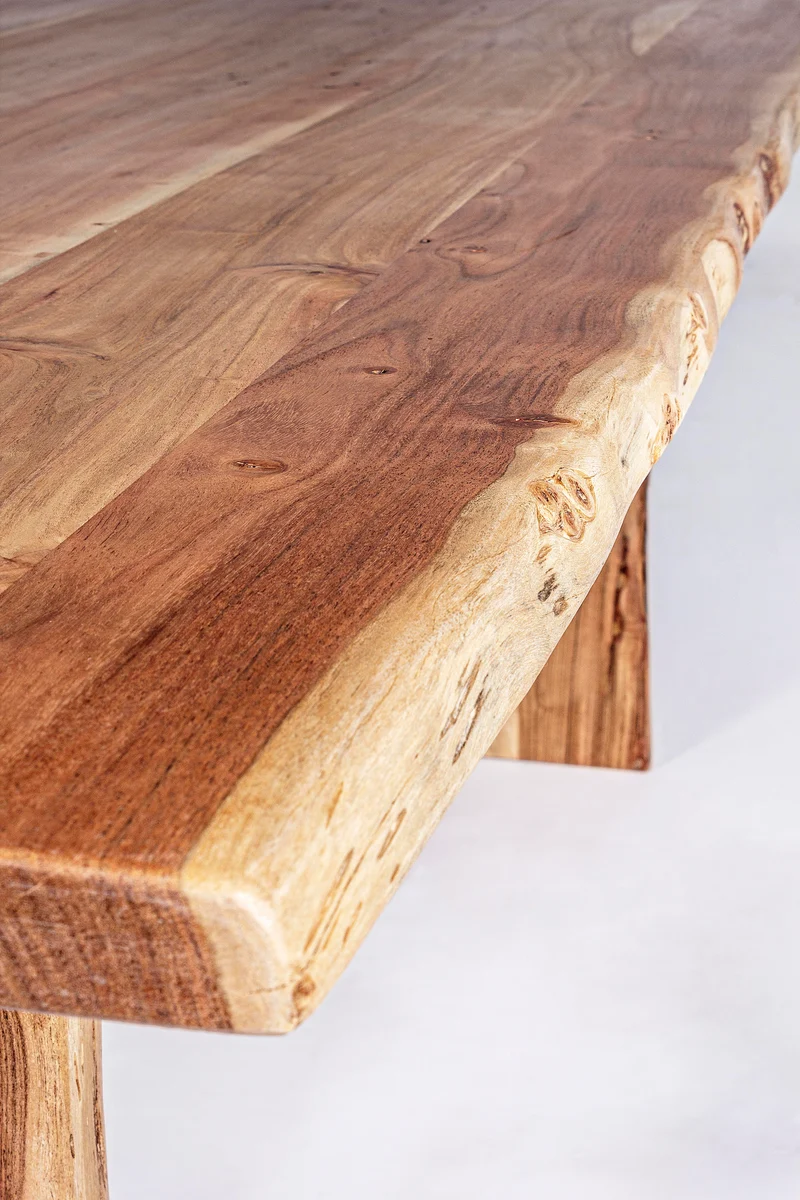 Tavolo Eneas rettangolare, con gambe, in legno di acacia da 200 x 95 cm