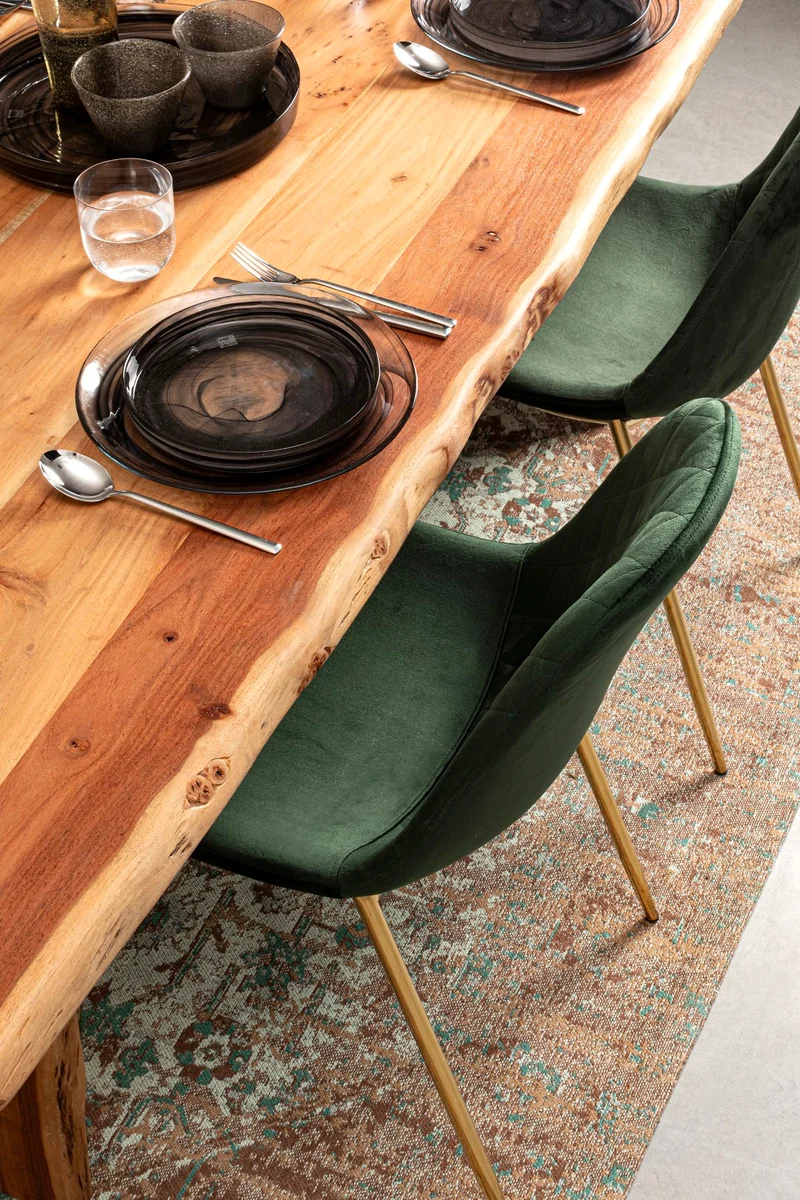 Tavolo Eneas rettangolare, con gambe, in legno di acacia da 200 x 95 cm