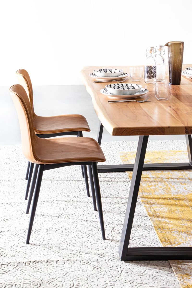 Tavolo Artur rettangolare, con gambe, in legno di acacia da 200 x 95 cm