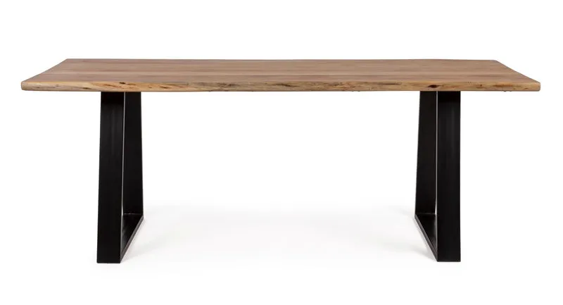 Tavolo Artur rettangolare, con gambe, in legno di acacia da 200 x 95 cm