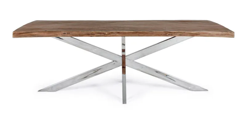 Tavolo Arkansas rettangolare, con gambe, in legno d'acacia da 220 cm