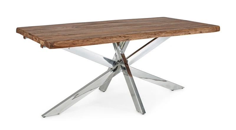 Tavolo allungabile Arkansas rettangolare, con gambe, in legno d'acacia da 180/260 cm