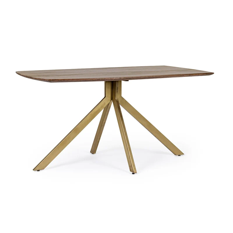 Tavolo Sherman rettangolare, con gambe, in legno di mango, stile vintage da 150 cm