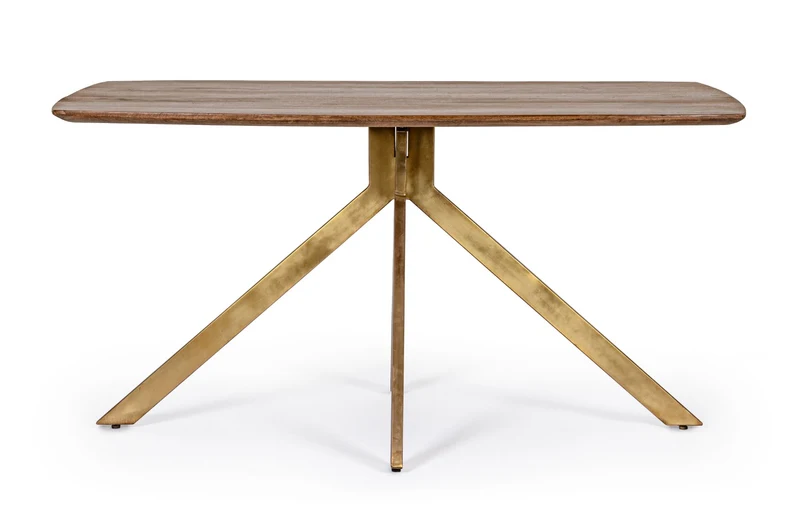 Tavolo Sherman rettangolare, con gambe, in legno di mango, stile vintage da 150 cm