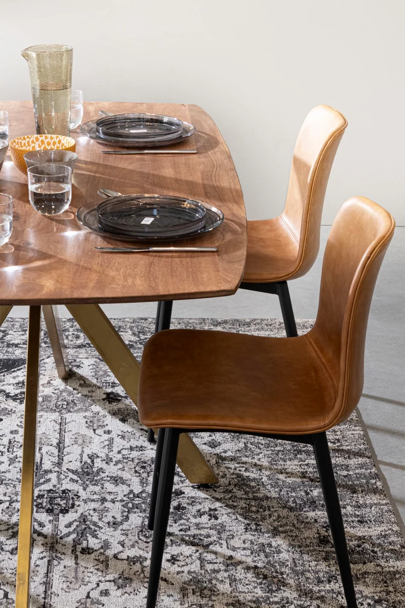 Tavolo Sherman rettangolare, con gambe, in legno di mango, stile vintage da 150 cm