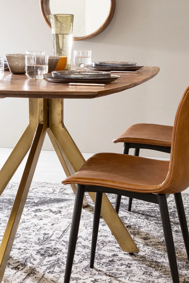 Tavolo Sherman rettangolare, con gambe, in legno di mango, stile vintage da 150 cm