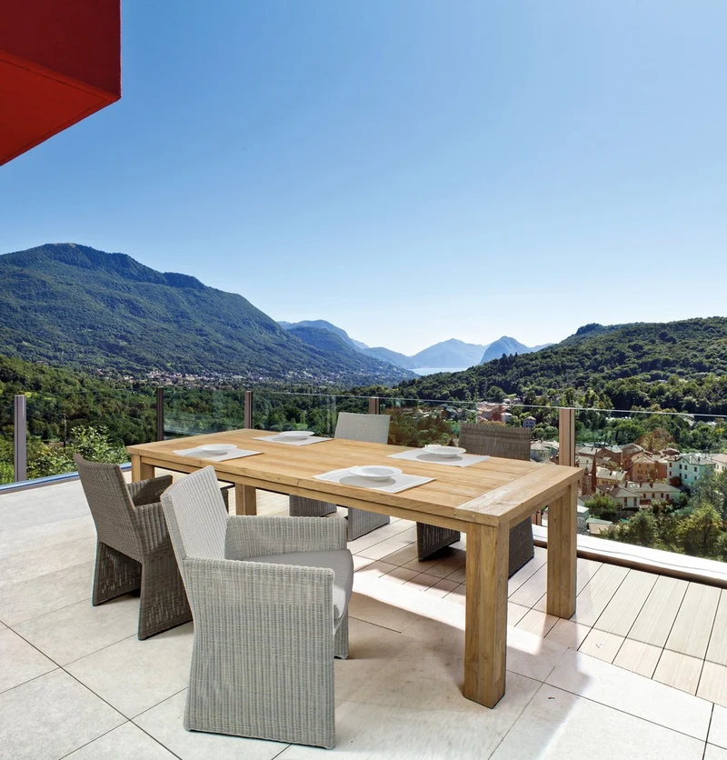 Tavolo "Bounty" fisso in legno di Teak Riciclato da giardino 240 x 100 cm