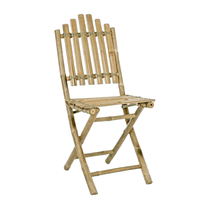 Set 2 Sedie pieghevoli "Joyce" in bamboo per giardino e veranda