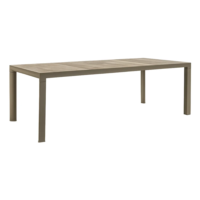 Tavolo allungabile "Bahamas" Taupè in alluminio e Gres porcellanato per esterno 175\235x100