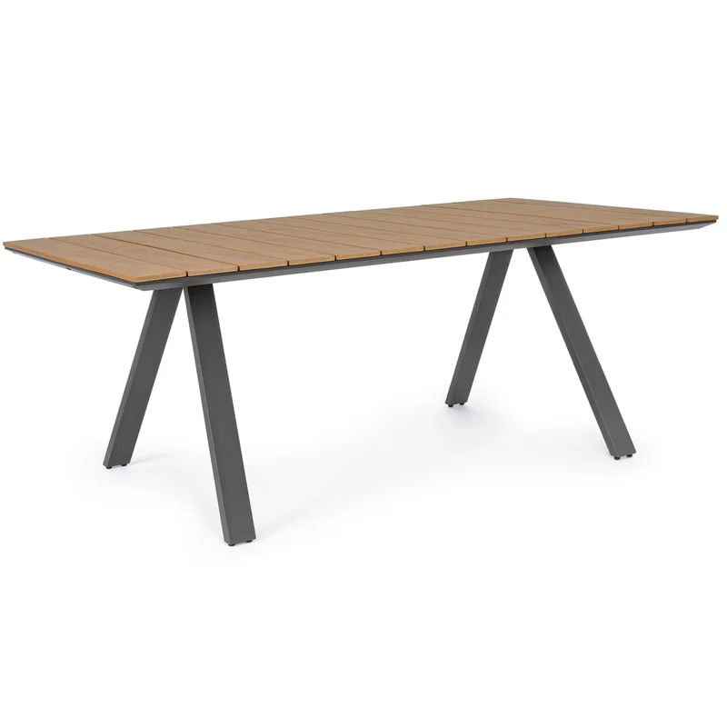 Tavolo "Elias" in alluminio e polywood da esterno per giardino 200 cm