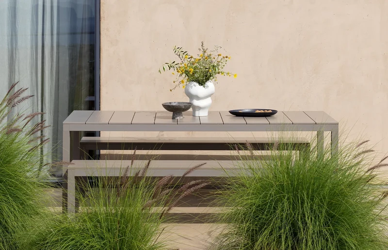 Set Tavolo con panche "Nardi Rio Alu" piano in alluminio per giardino e veranda 210 cm "Made in Italy"