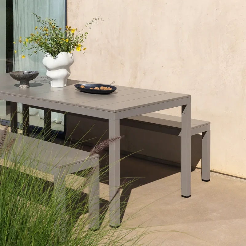Set Tavolo con panche "Nardi Rio Alu" piano in alluminio per giardino e veranda 210 cm "Made in Italy"