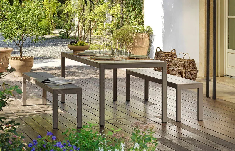 Set Tavolo con panche "Nardi Rio Alu" piano in alluminio per giardino e veranda 210 cm "Made in Italy"