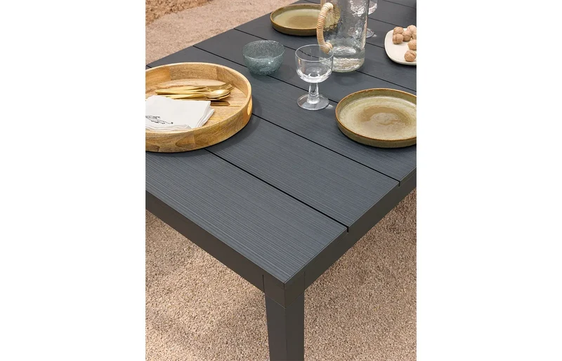 Set Tavolo con panche "Nardi Rio Alu" piano in alluminio per giardino e veranda 210 cm "Made in Italy"