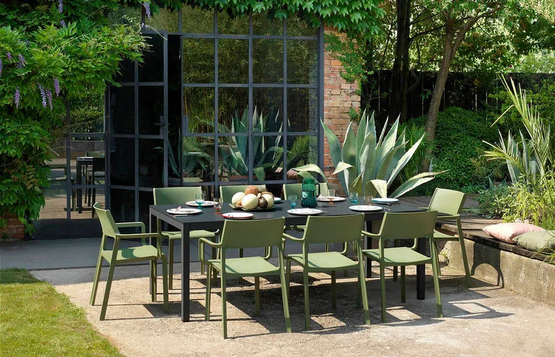 Tavolo Fisso "Nardi Rio Alu" piano in alluminio per giardino e veranda 210 cm "Made in Italy"