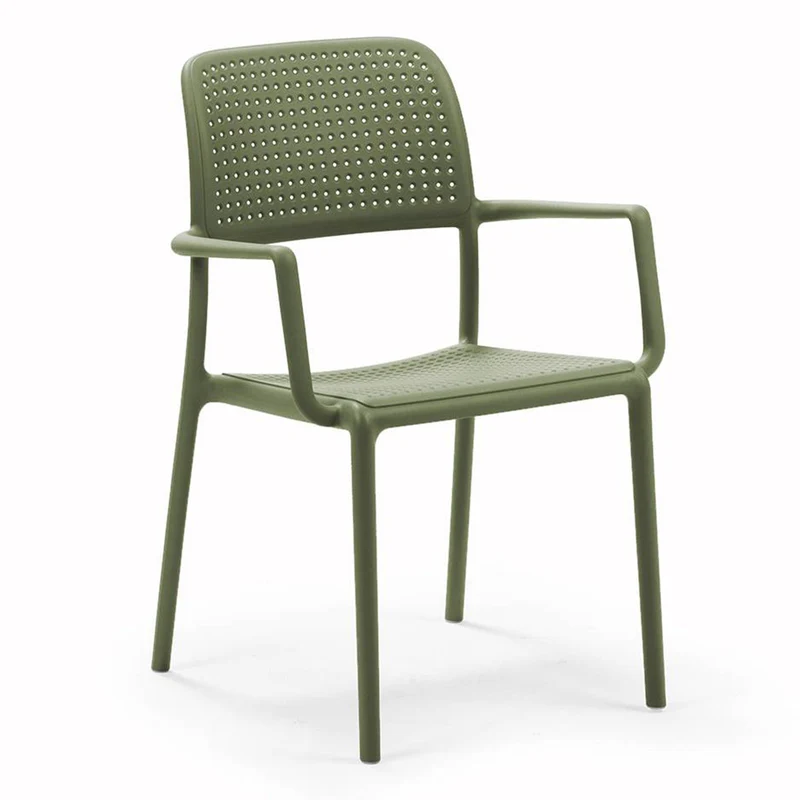 Poltrona "Bora" in fiber-glass per giardino, bar e ristorante "Made in Italy"