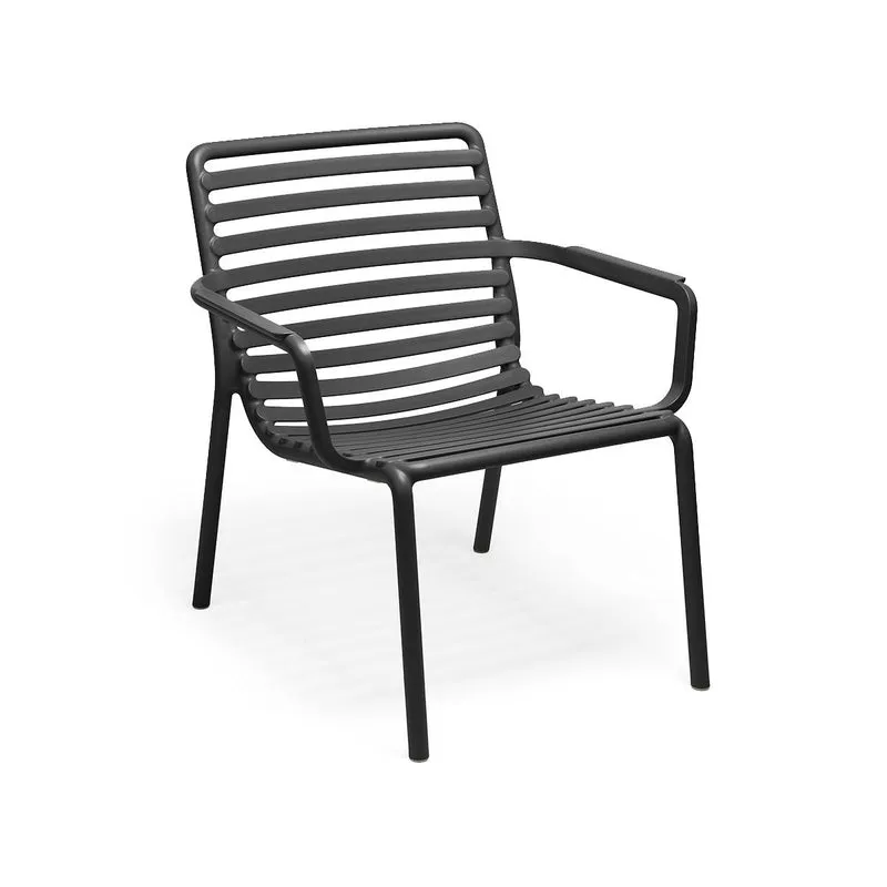Sedia "Doga Relax" in polipropilene fiber-glass per giardino, bar e ristorante "Made in Italy"