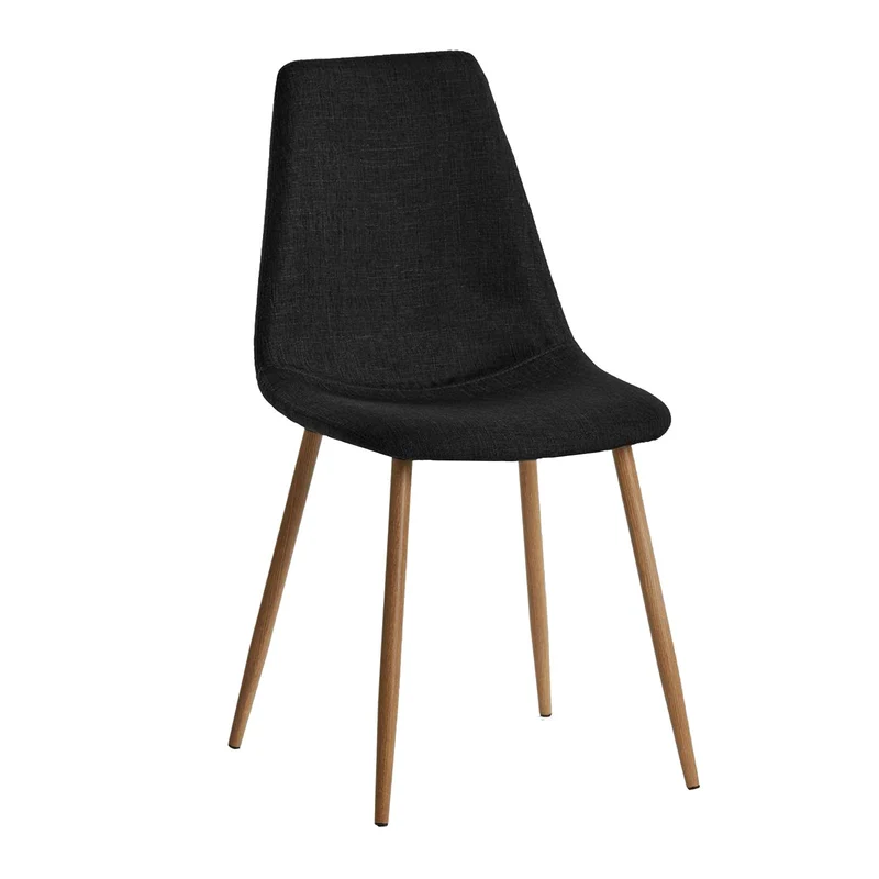 Sedia "Dama" in tessuto Nero con gambe in metallo h 86 cm arredamento moderno