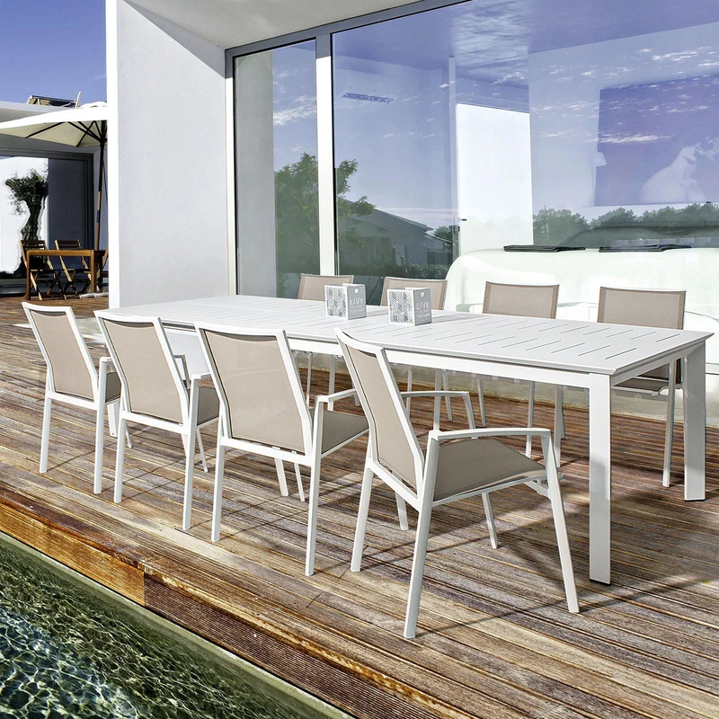 Poltrona "Cruise" struttura in alluminio verniciato e texilene per giardino e veranda