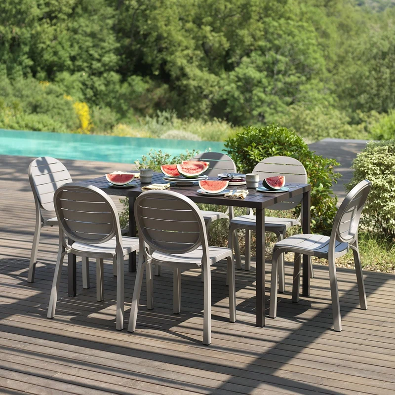 Tavolo rettangolare "Nardi Cube" in durel-top per giardino e veranda "Made in Italy"