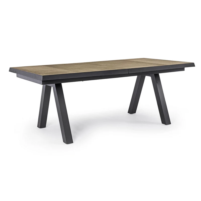 Tavolo allungabile "Cayman" in alluminio e Gres porcellanato per esterno 205\265 x 105 cm