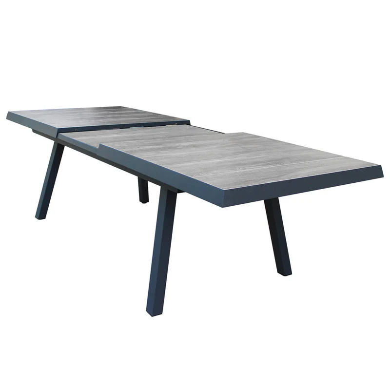 Tavolo allungabile "Cayman" in alluminio e Gres porcellanato per esterno 205\265 x 105 cm