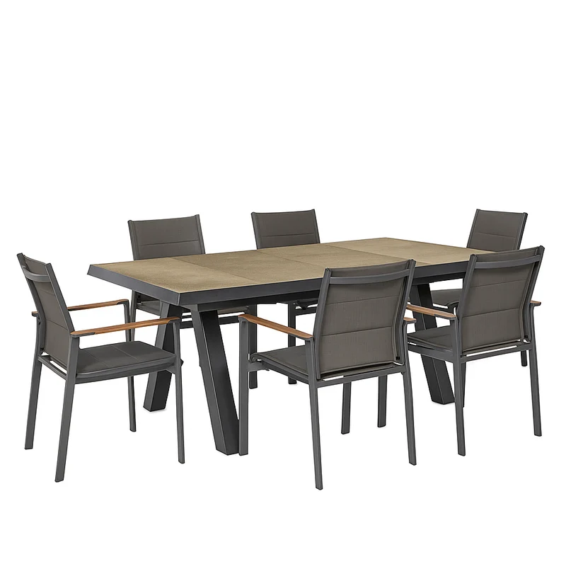 Tavolo allungabile "Cayman" in alluminio e Gres porcellanato per esterno 205\265 x 105 cm