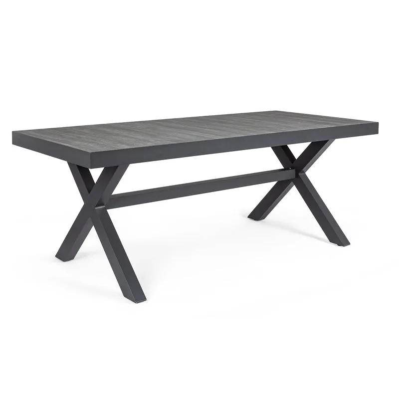 Tavolo "Olav" in alluminio e Gres porcellanato da giardino per esterno 195 x 91 cm